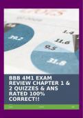 BBB 4M1 EXAM REVIEW CHAPTER 1 & 2 QUIZZES & ANS RATED 100% CORRECT!!