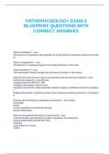 PATHOPHYSIOLOGY EXAM 2 BLUEPRINT QUESTIONS WITH CORRECT ANSWERS