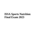 ISSA Sports Nutrition Final Exam 2023 Score 100%.