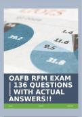 OAFB RFM EXAM | 136 QUESTIONS | WITH ACTUAL ANSWERS!!