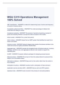 WGU C215 Operations Management 100% Solved