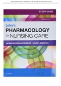 LEHNES PHARMACOLOGY FOR NURSING CARE 10TH EDITION BURCHUM TEST BANKTEST BANKPharmacology 