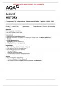 AQA JUNE 2024 A-level HISTORY Component 2K International Relations and Global Conflict, c1890–1941