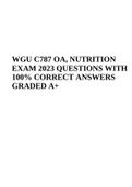 WGU C787 OA, NUTRITION EXAM 2023 QUESTIONS WITH 100% CORRECT ANSWERS GRADED A+