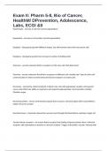 Pharm 5-8, Bio of Cancer, HealthM/ DPrevention, Adolescence, Labs, ECGI &II