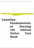 Test Bank for Potter and Perry's Canadian Fundamentals of Nursing, Canadian Fundamentals of Nursing 7th Edition Potter Test Bank Canadian Fundamentals of Nursing 7th Edition