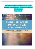 Evidence-Based Practice for Nurses: Appraisal and Application of Research, 5th Edition TEST BANK by Schmidt, Brown, Verified Chapters 1 - 19, Complete Newest Version