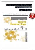 TEST BANK For Introductory Clinical Pharmacology, 12th Edition By Susan Ford, Verified Chapters 1 - 54, Complete Newest Version