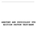 TEST BANK FOR ANATOMY AND PHYSIOLOGY 9TH EDITION PATTON