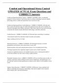 Combat and Operational Stress Control UPDATED ACTUAL Exam Questions and  CORRECT Answers