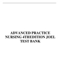 TEST BANK FOR ADVANCED PRACTICE NURSING 4THEDITION JOEL