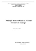 principes thérapeutique et parcours des soins en oncologie