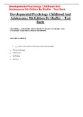 Developmental Psychology Childhood And Adolescence 9th Edition By Shaffer - Test Bank Developmental Psychology Childhood And Adolescence 9th Edition By Shaffer - Test Bank Developmental Psychology Childhood And Adolescence 9th Edition By Shaffer - Test Ba