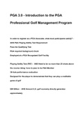 PGA 3.0 - Introduction to the PGA Professional Golf Management Program 2023 QUESTIONS & ANSWERS ( A+ GRADED 100% VERIFIED)