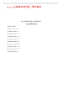  MCB 2010C  LAB1 REPORT_MICRO.[QUESTIONS AND ANSWERS RATED A+]