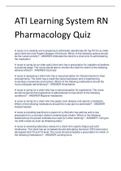 Exam (elaborations) ATI Learning System RN  Pharmacology 
