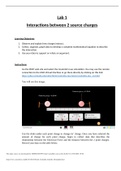 PHYS 1164 GENERAL PHYSICS LABORATORY Lab 1 Interactions between 2 source charges With Solutions.