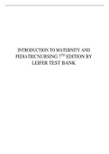 TEST BANK FOR INTRODUCTION TO MATERNITY AND PEDIATRICNURSING 7TH EDITION BY LEIFER