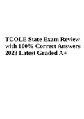 TCOLE State Exam (Review with 100% Correc) 2023 Latest Graded A+