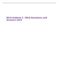 RICA Subtest 2 / MCQ Questions and Answers 2023