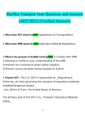 HazMat Transport Test Questions and Answers