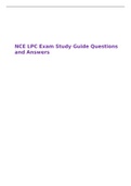 NCE LPC Exam Study Guide Questions and Answers