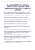 ELANCO VETERINARY MEDICAL APPLICATIONS CERTIFICATION REVIEW SOLUTION WITH COMPLETE UPDATE