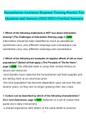 Humanitarian Assistance Response Training Practice Test Questions and Answers
