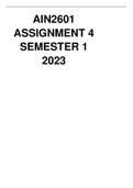 AIN2601 ASSIGNMENT 4 SEMESTER 1 2023