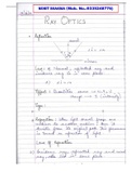 RAY OPTICS CLASS 12 th COMPLETE CHAPTER NOTES