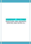 LEADERSHIP - PROCTORED  QUESTIONS AND ANSWERS VERIFIED AND RATED A+