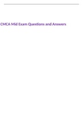 CMCA Mid Exam Questions and Answers