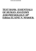 TEST BANK Essentials Of Human Anatomy Physiology 10th Edition Marieb updated all chapters