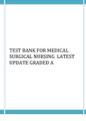 TEST BANK FOR MEDICAL SURGICAL NURSING  LATEST UPDATE GRADED A