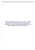 NR 503 Epidemiology Final Exam ( Version 1) / NR503 Final Exam 2023: Population Health, Epidemiology & Statistical Principles: Chamberlain College Of Nursing | 100 % VERIFIED ANSWERS, GRADE A