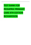 TEST BANK FOR PEDIATRIC PRIMARY CARE 4TH EDITION RICHARDSON.