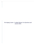 Developing Leaders - Leading Marines Test Questions and Answers 2023.