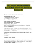 Part 2 Epic Hero Gilgamesh Exam With Complete Solutions Graded A+