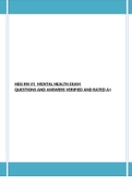 HESI RN V1  MENTAL HEALTH EXAM  QUESTIONS AND ANSWERS VERIFIED AND RATED A+