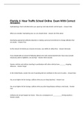 Florida 4- Hour Traffic School Online  Exam With Correct  Answers