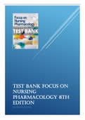 Test Bank Focus On Nursing Pharmacology 8th Edition