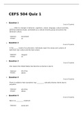 CEFS 504 Quiz 1-(5 versions), Liberty University