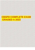 CBSPD COMPLETE EXAM GRADED A 2023