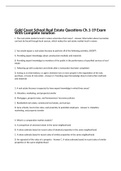 Gold Coast School Real Estate Questions Ch.1-19 Exam With Complete Solution 