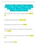 Study set TEFL module 1 Quiz, Module 2, Module 3, Module 5, Module 6, Module 7, Module 8, Module 9, Module 10, Module 4 Already Passed