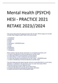 Exam (elaborations) HESI RN 2021 Mental Health 