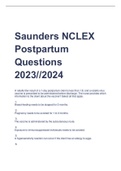 Exam (elaborations) Saunders NCLEX  Postpartum 