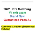 2022 HESI Med Surg  V1 exit exam Brand New  Guaranteed Pass A+ Questions & Answers (Screenshots  Included)