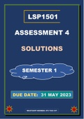 LSP1501 ASSIGNMENT 4 SOLUTIONS (SEMESTER 1  2023)