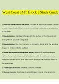 West Coast EMT Block 2 Exam Study Guide Questions and Answers 2023 | 100% Verified Answers